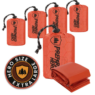 Prepared Hero Survival Bag - Emergency Sleeping Bag, Thermal Bivy Sack for Camping, Hiking, Outdoor. Lightweight, Portable, Survival Shelter.