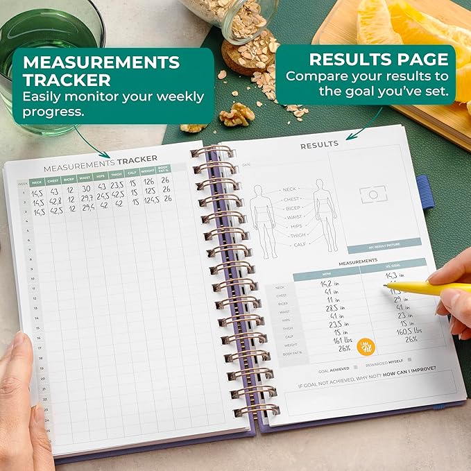 Clever Fox Food Journal Spiral - Daily Food Diary, Meal Prep Planner to Track Calories & Nutrients, Weight Loss Tracker Notebook (Lavender)