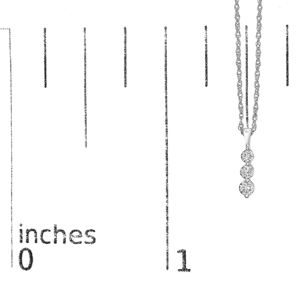 Lab Grown Diamond Three Stone Pendant in .925 Sterling Silver 1/4 Cttw