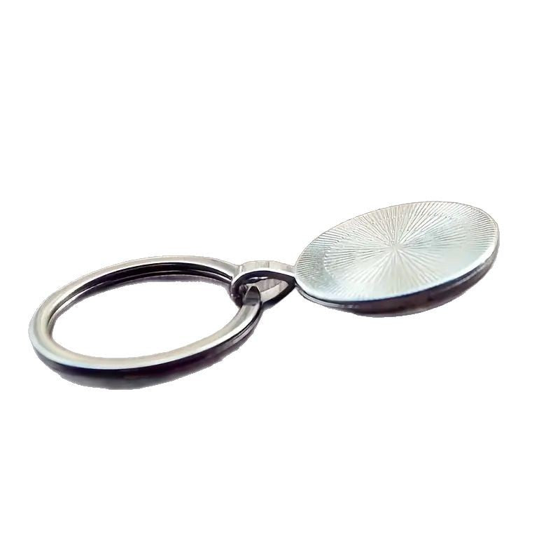 Seven-pointed Star Letter Pattern Glass Pendant Keychain