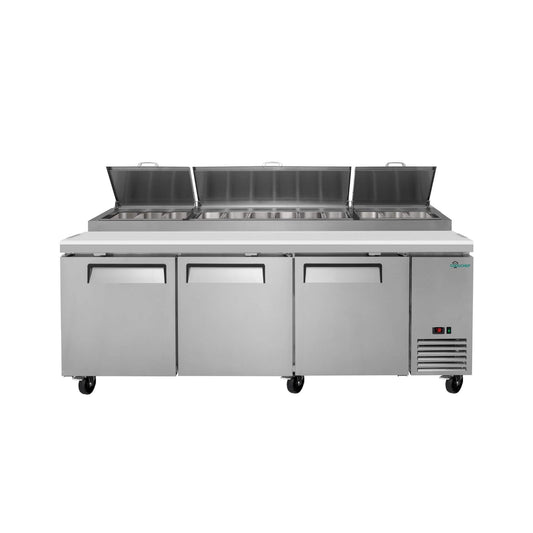 Heavy-Duty 93-Inch Commercial Stainless Steel Pizza Prep Table With Refrigeration (SAK52193)