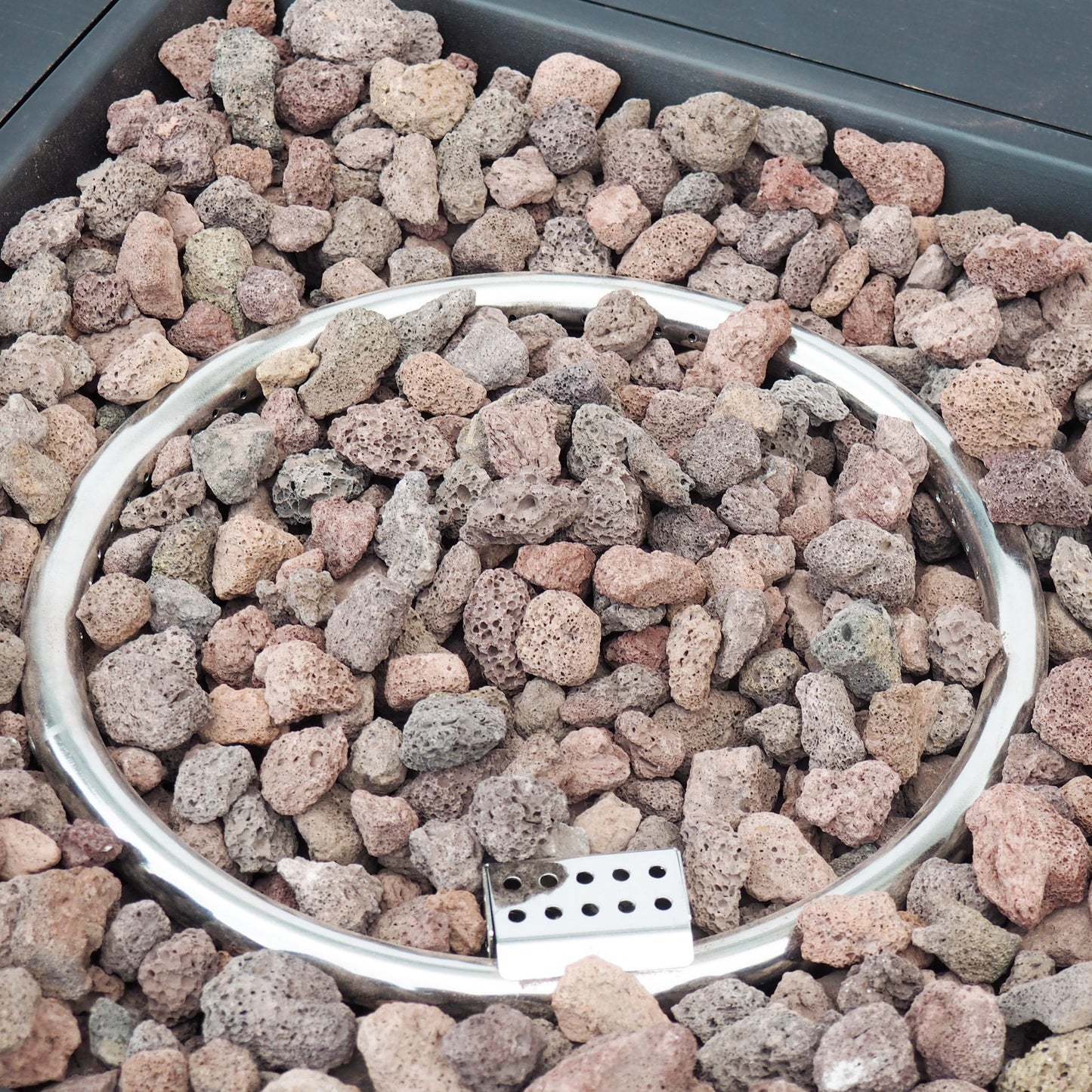 Stylish 40' Square Fire Pit in Brown and Gold Iron for Outdoor Warmth