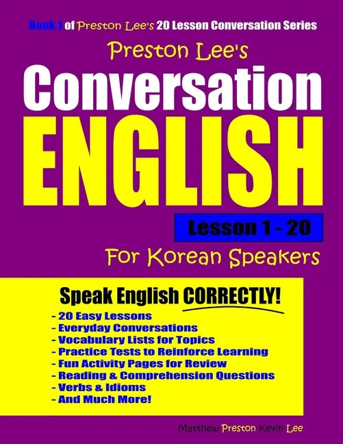 Preston Lee's Conversation English For Korean Speakers Lesson 1 - 20 - Paperback