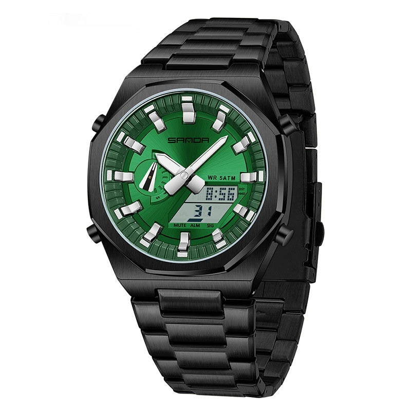Dual-display Multi-function Summer-time Mens Watch