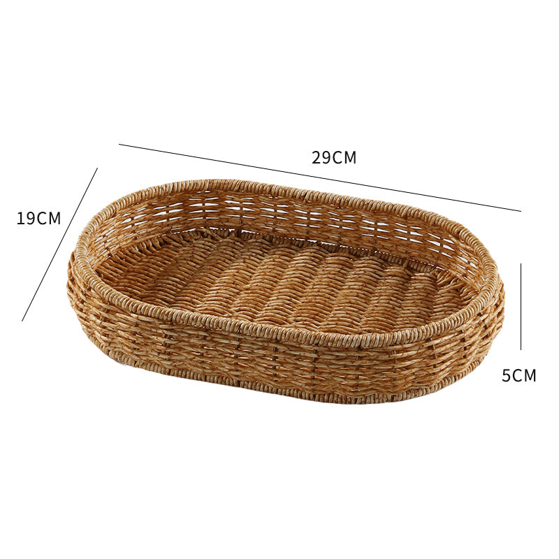 Imitation Rattan Hand-woven Japanese Fruit or Bread Tray