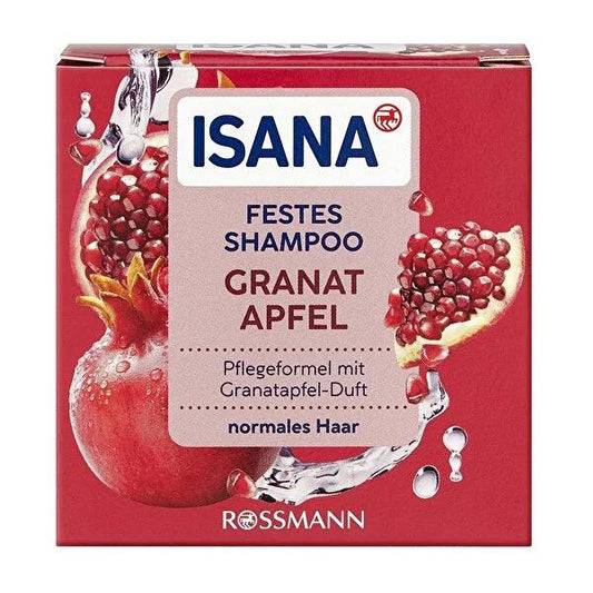 Isana Solid Shampoo Bar Pomegranate for Normal Hair - Natural, Silicone & Paraffin Free, Eco-Friendly Cleansing