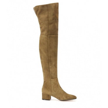 Above-the-knee Fashion Boots European And American Style Round Toe Mid-height Chunky Heel