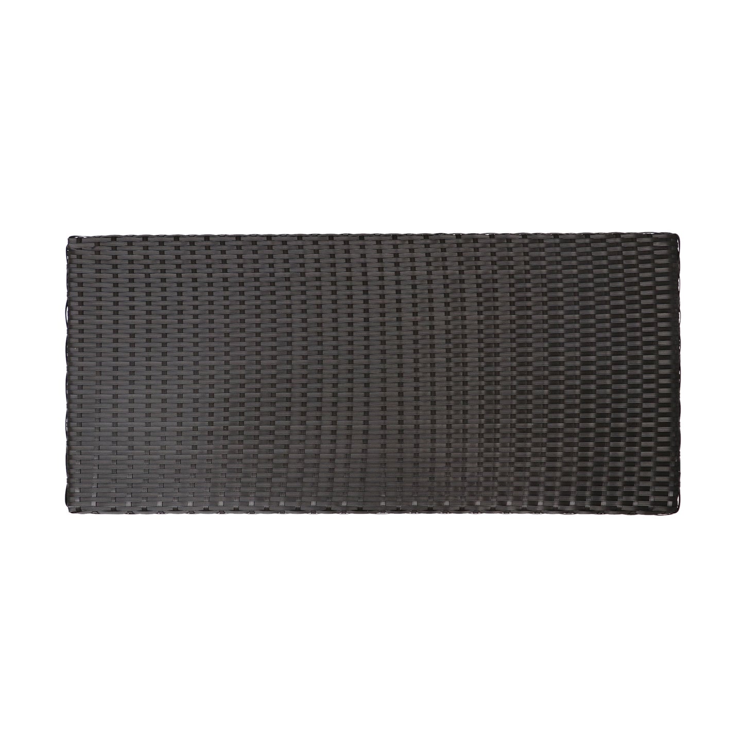 Outdoor Coffee Table Wicker Steel Brown Round 39in