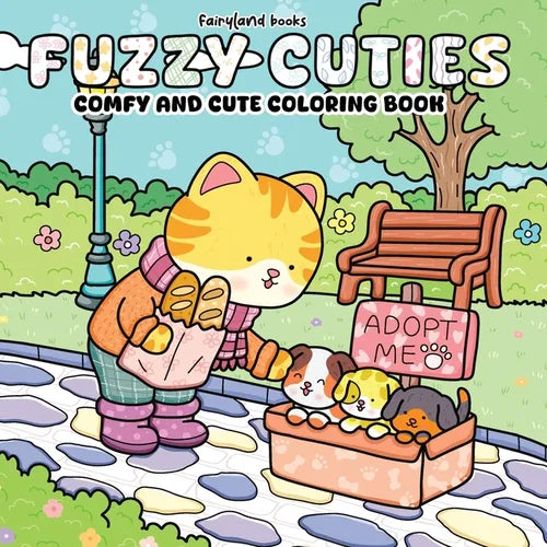 Fuzzy Cuties: Cute & Cozy Coloring Book for Adults and Teens Adorable Animal Characters for Stress Relief - Paperback