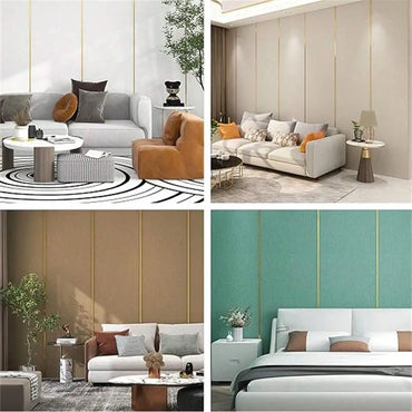 1 Roll Gold PVC Decoration Line Wall Sticker, Self-Adhesive,Decorative Strip Peel And Stick Molding Trim,Suitable For Living