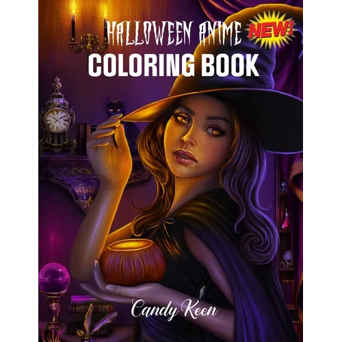 Coloring Book: A Halloween coloring book with fun and pretty designs of Anime for adults and kids - Paperback