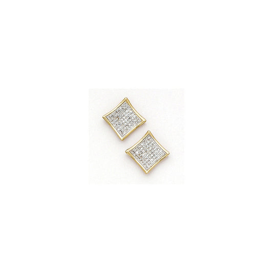 Solid 14k Yellow Gold .25 Carat Micro Pav+οΎ¬ Genuine Diamond Earrings
