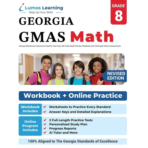 Georgia Milestones Assessment System Test Prep: 8th Grade Math Practice Workbook and Full-length Online Assessments: GMAS Study Guide - Paperback