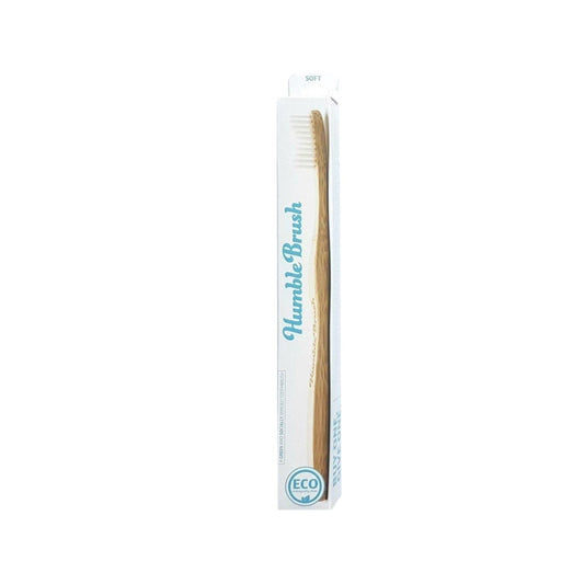Humble Brush Bamboo Toothbrush Adult White Soft - Eco-Friendly & Sustainable Oral Care