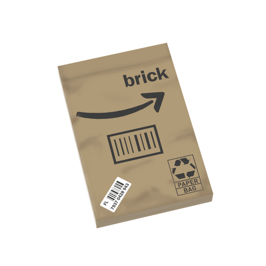 Amazing Brown Recyclable Mailer - Package - Custom Printed 2x3 Tile - Made Using LEGO® Parts