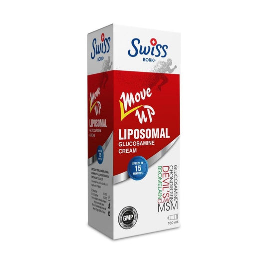 Swiss Bork Liposomal Glucosamine Cream for Joint Relief - 100ml Natural Topical Pain Relief Cream with Glucosamine, Chondroitin, and Herbal Extracts