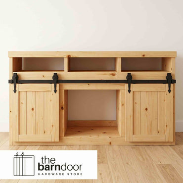 Arrow Cabinet Barn Door Hardware Kit | Matte Black