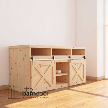 Arrow Cabinet Barn Door Hardware Kit | Brushed Nickel