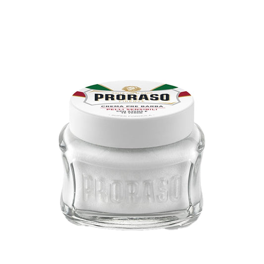 Proraso Pre-Shave Cream with Green Tea and Oat Extract - Soothes Sensitive Skin, Natural Ingredients, 3.38 fl oz