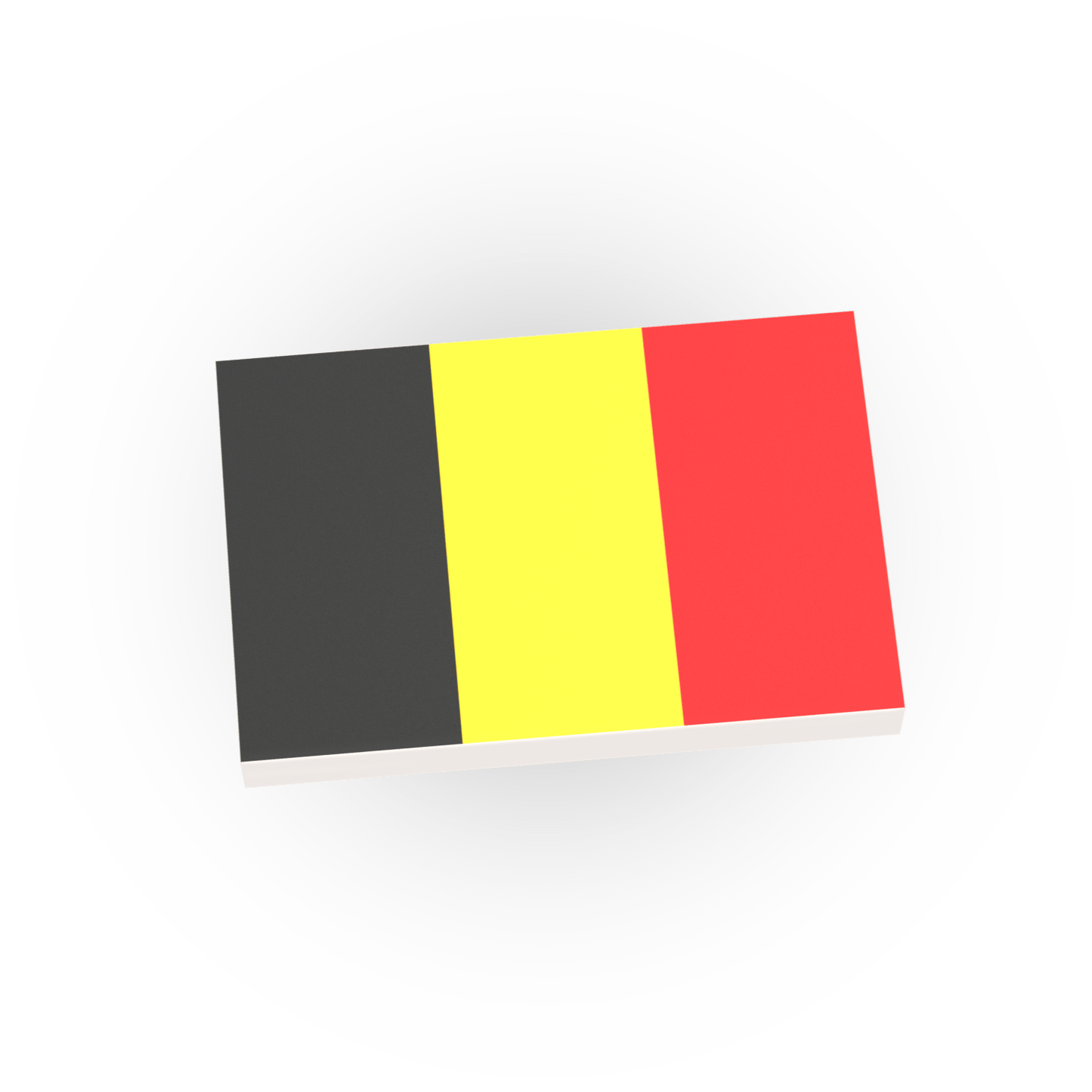 Belgium Country Flag - Custom Printed 2x3 Tile - Made Using a LEGO® Part
