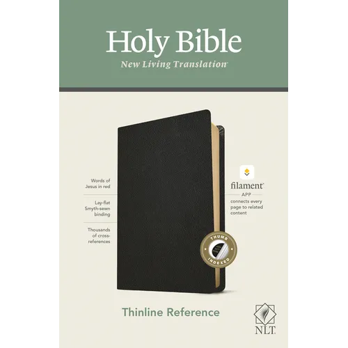NLT Thinline Reference Bible, Filament Enabled Edition (Red Letter, Genuine Leather, Black, Indexed) - Leather