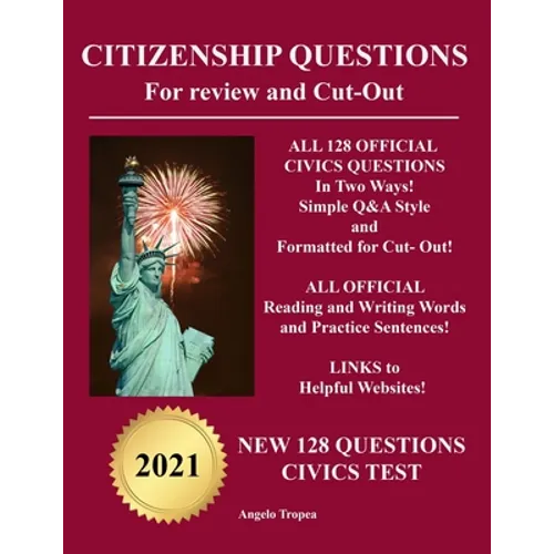 Citizenship Questions For Review And Cut-Out: New 128 Questions Citizenship Test - Paperback
