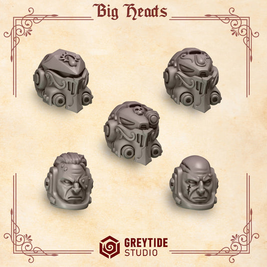 3d Printed Crimson Lords Heavy Armor Helmets x10 by Greytide Studio