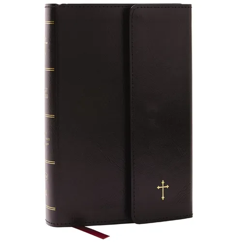 NKJV Compact Paragraph-Style Bible W/ 43,000 Cross References, Black Leatherflex W/ Magnetic Flap, Red Letter, Comfort Print: Holy Bible, New King Jam - Imitation Leather
