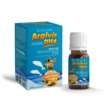 Argivit DHA Omega-3 Fish Oil Drops - 10ml Mixed Fruit Flavor
