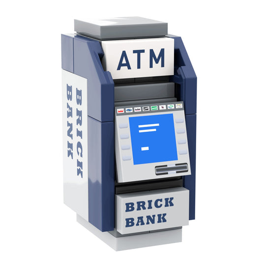 Brick Bank ATM - Minifig Scale Custom Set - Made using LEGO® Parts