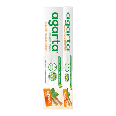 Agarta Natural Miswak Extract Fluoride-Free Whitening Toothpaste: Herbal Plaque & Tartar Control for Fresh Breath – 3.38 fl oz