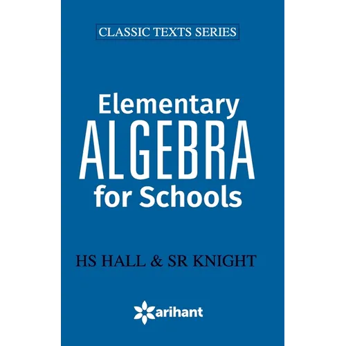 Elementry Algebra for School - Paperback