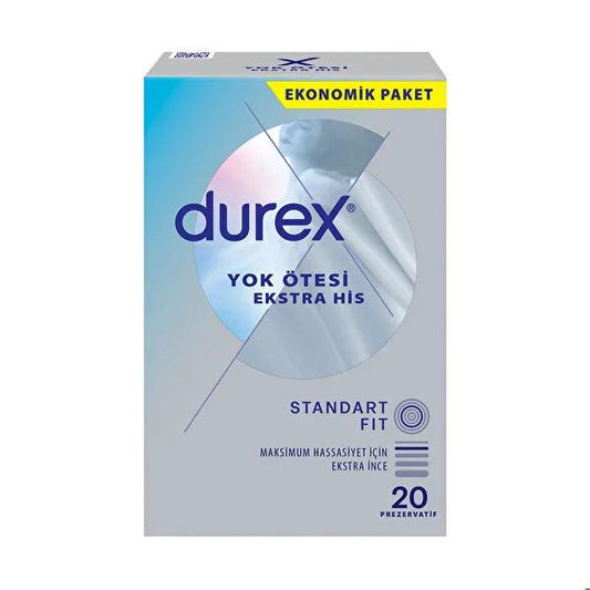 Durex Extra Sensitive Condoms - Thin for Enhanced Pleasure, Safe Sex, 20 Count