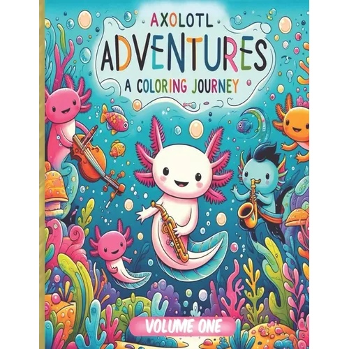 Axolotl Adventures: A Coloring Journey. (Volume 1): Exploring Magical Waters: Color Your Way Through the Enchanted World of Axolotls. Kids 4+ Ocean Wi - Paperback