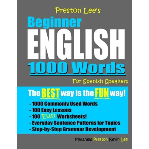 Preston Lee's Beginner English 1000 Words For Spanish Speakers - Paperback