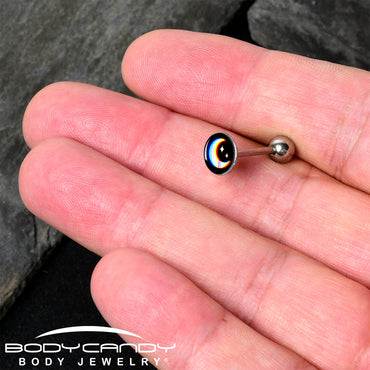 Chromatic Moon Barbell Tongue Ring by Onyx O