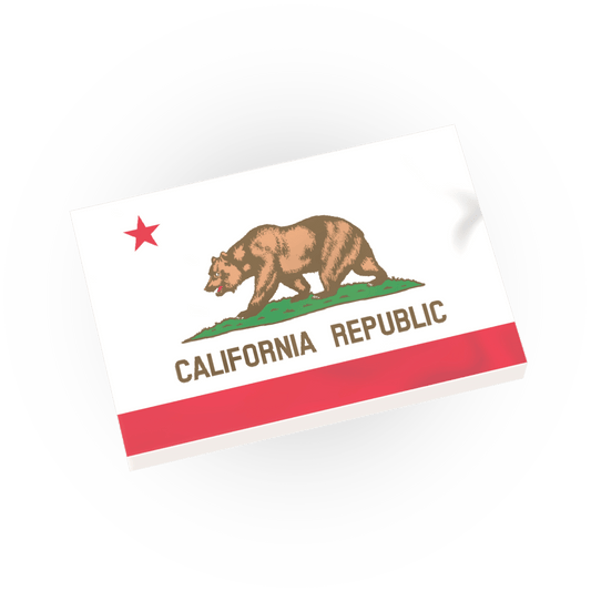 California State Flag - Custom Printed - Made Using a LEGO® Tile
