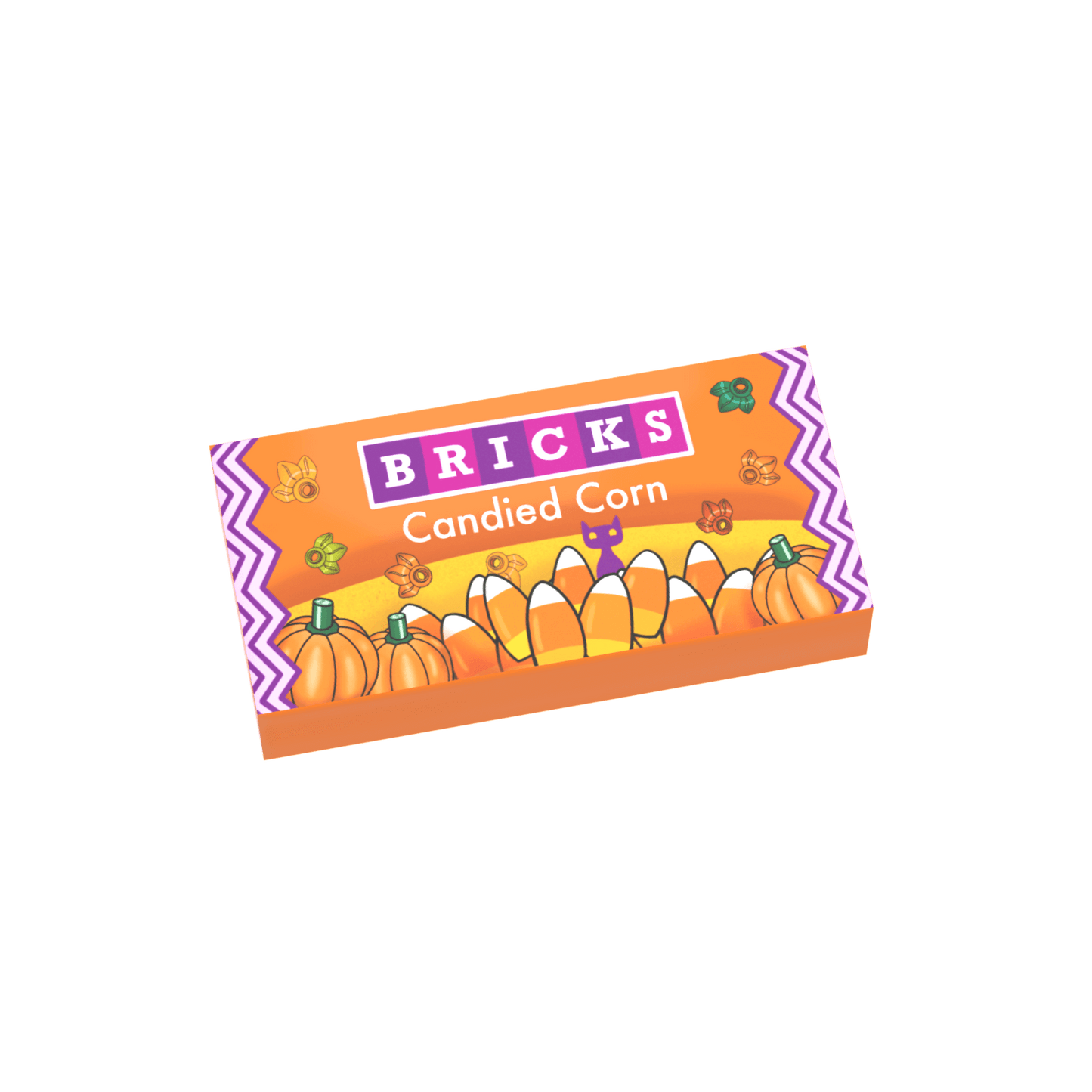 Candied Corn - Halloween Candy - Custom Printed 1x2 Tile - Made Using LEGO® Parts