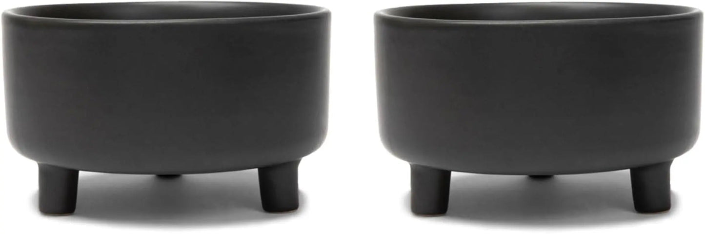 Ceramic Cat & Dog Pet Bowl, Elevated Stoneware Feeder, Dishwasher Safe