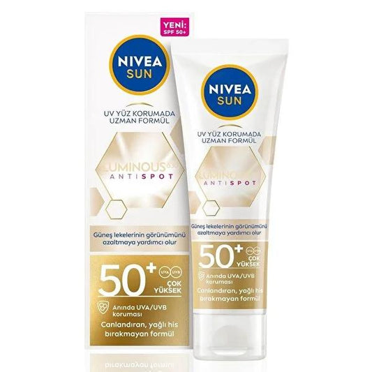 Nivea Sunscreen Face Cream SPF50 - Anti-Aging Sun Protection for Face, Neck, and Decolletage - Non-Greasy, Dermatologically Approved