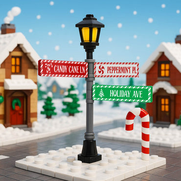 Holiday Ave Street Sign - Custom Printed 1x4 Tile - Made with LEGO® Parts
