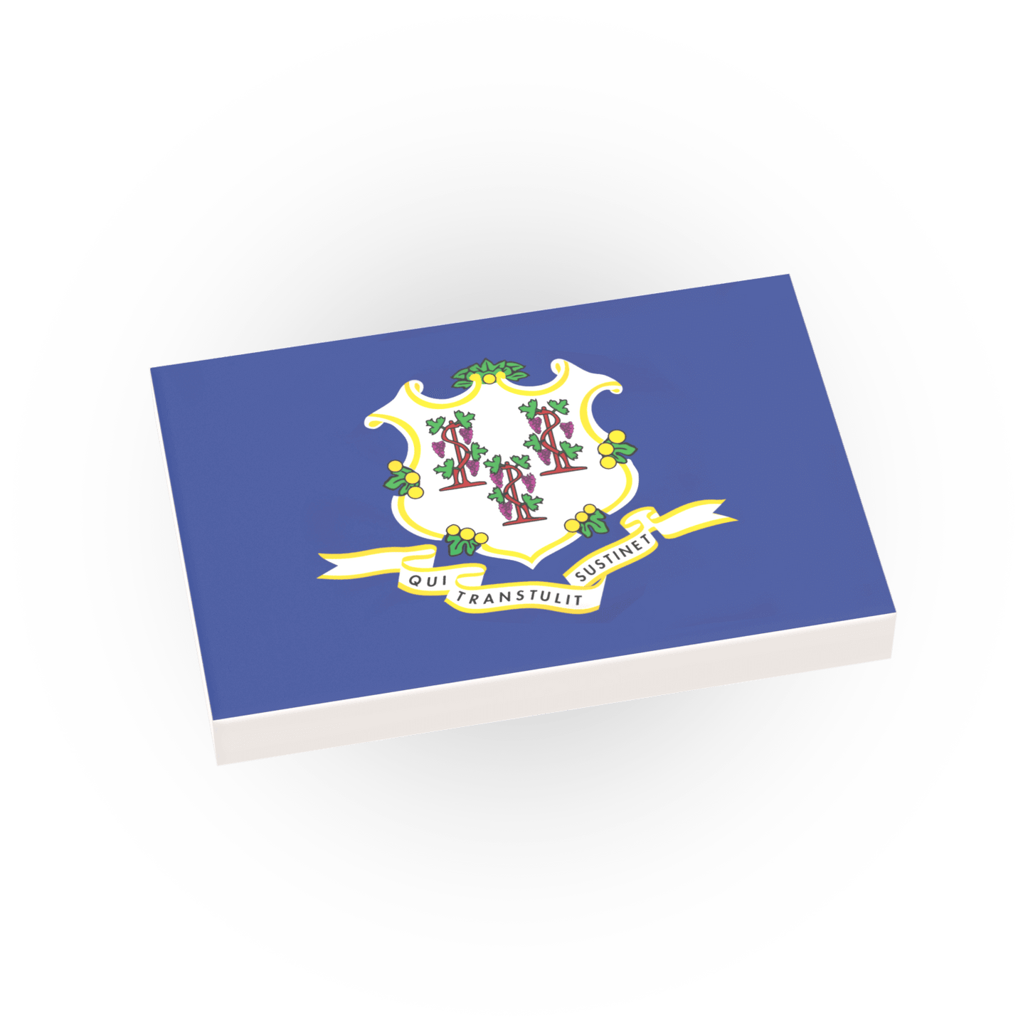 Connecticut State Flag - Minifig Scale - Custom Printed - 2x3 Tile Made using LEGO® Parts