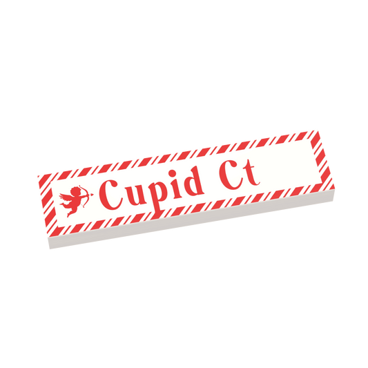Cupid Ct. Street Sign - Custom Printed 1x4 Tile - Made with LEGO® Parts