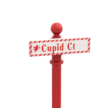 Cupid Ct. Street Sign - Custom Printed 1x4 Tile - Made with LEGO® Parts