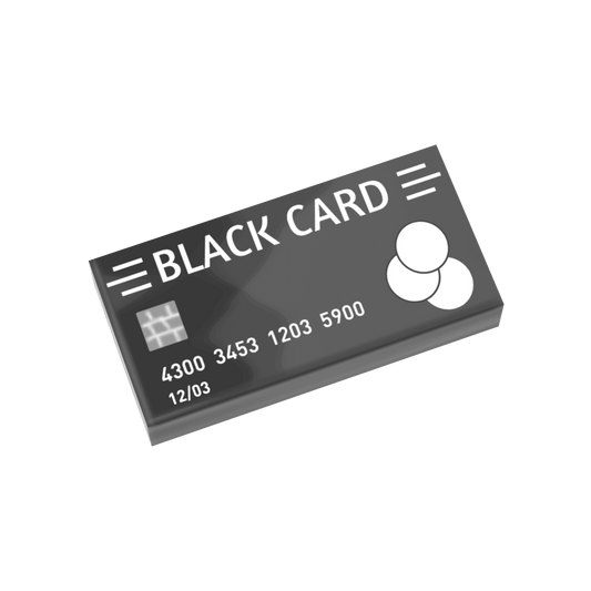 Black Card - Credit/Debit Card- (1x2 Tile) - Custom Printed Using a LEGO® Part