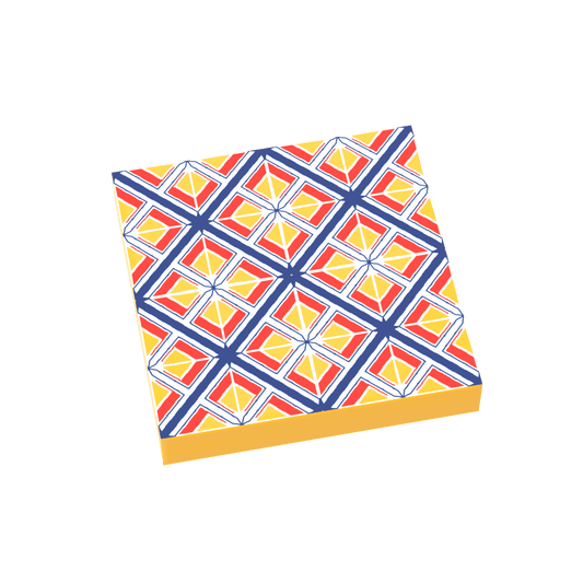 Yellow Floral Spanish Tile for Floor & Wall - Custom Printed - Made Using LEGO® Parts