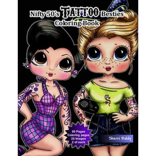 Nifty 50's Tattoo Besties Coloring Book - Paperback