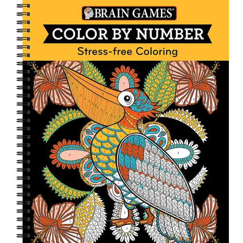 Brain Games - Color by Number: Stress-Free Coloring (Orange) - Spiral