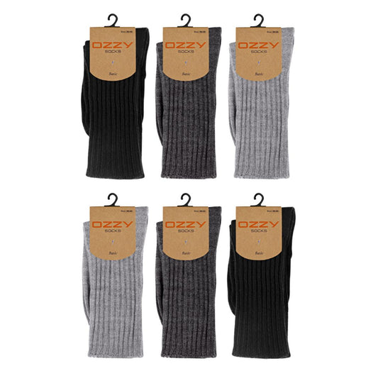 Ozzy Women's Woolen Sleep Socks - 6 Pairs, Warm, Cozy, Comfortable, Multiple Colors
