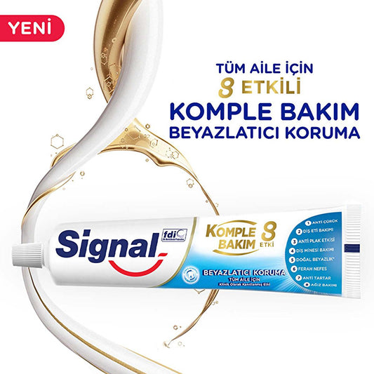 Signal Complete Care 8-Benefit Whitening Toothpaste - Family Toothpaste with 8 Oral Care Benefits